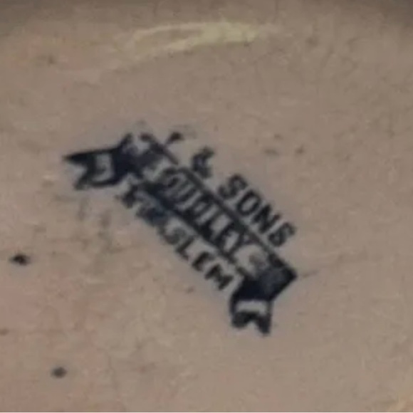 1800’s ANTIQUE flow cornflower BLUE WHITE FLORAL GRAVY BOAT FORD & SONS ENGLAND - Picture 8 of 8